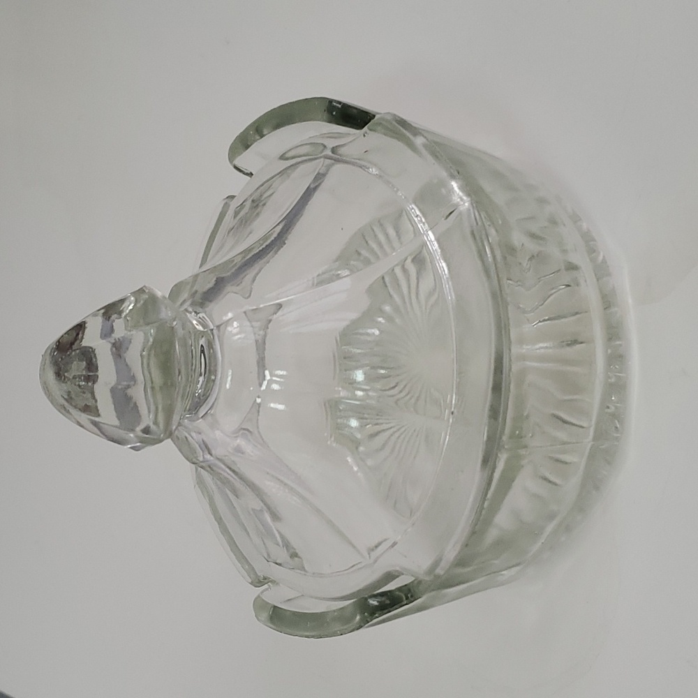 Vintage 1960s Heisy Cut Lemon Glass Dish with Lid